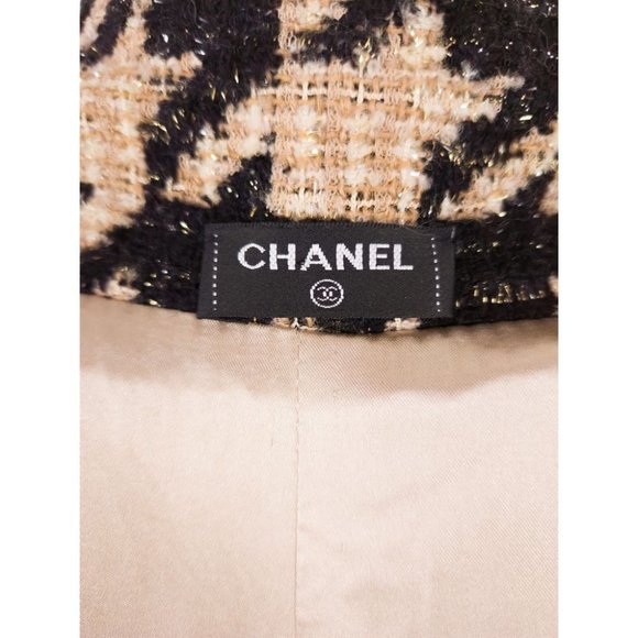 Vintage CHANEL FR 38 US 4 6 Wool Mix Tweed Houndstooth Jacket P61932V47065 - Picture 9 of 11